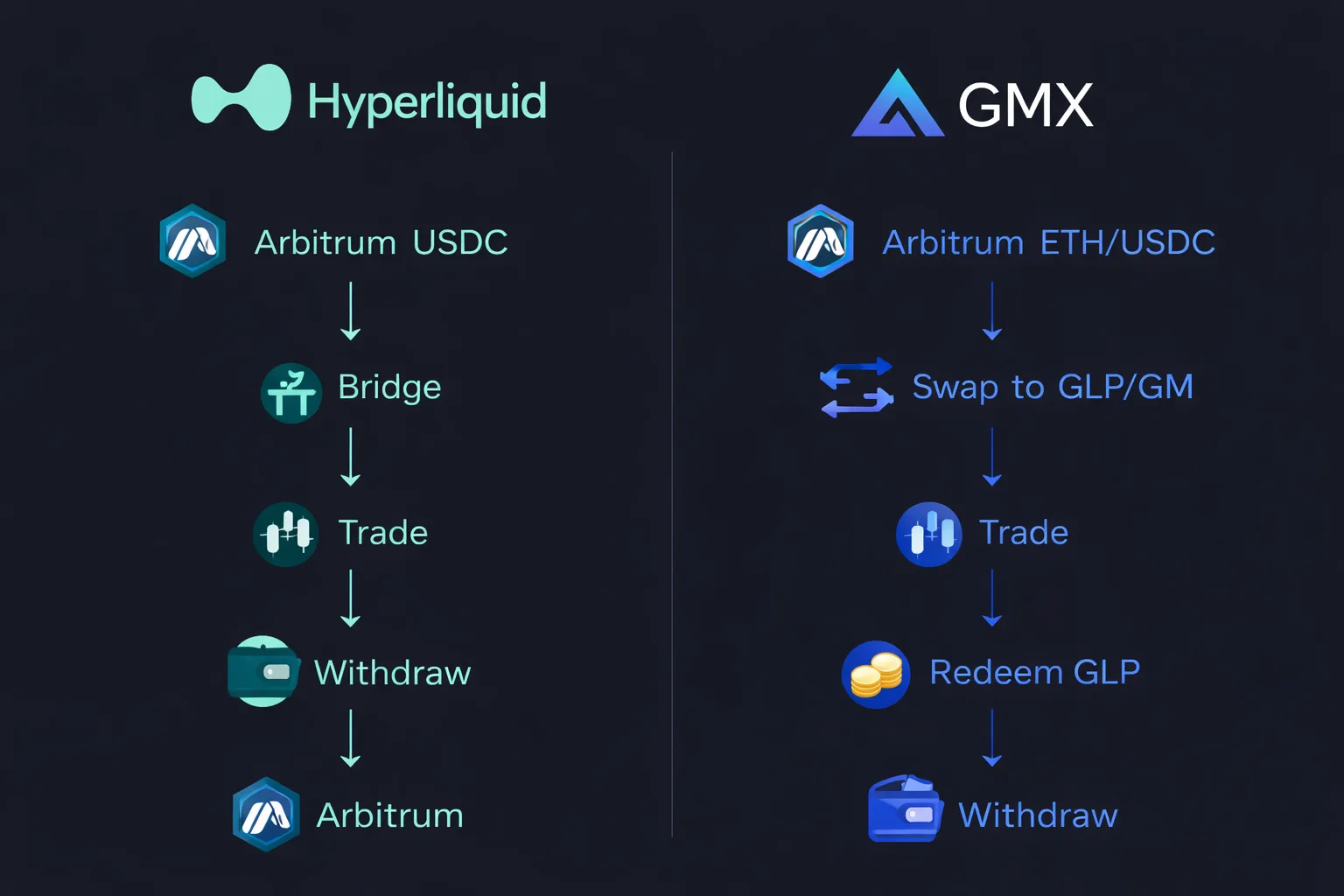 Comparison of deposit/withdrawal flows on both platforms