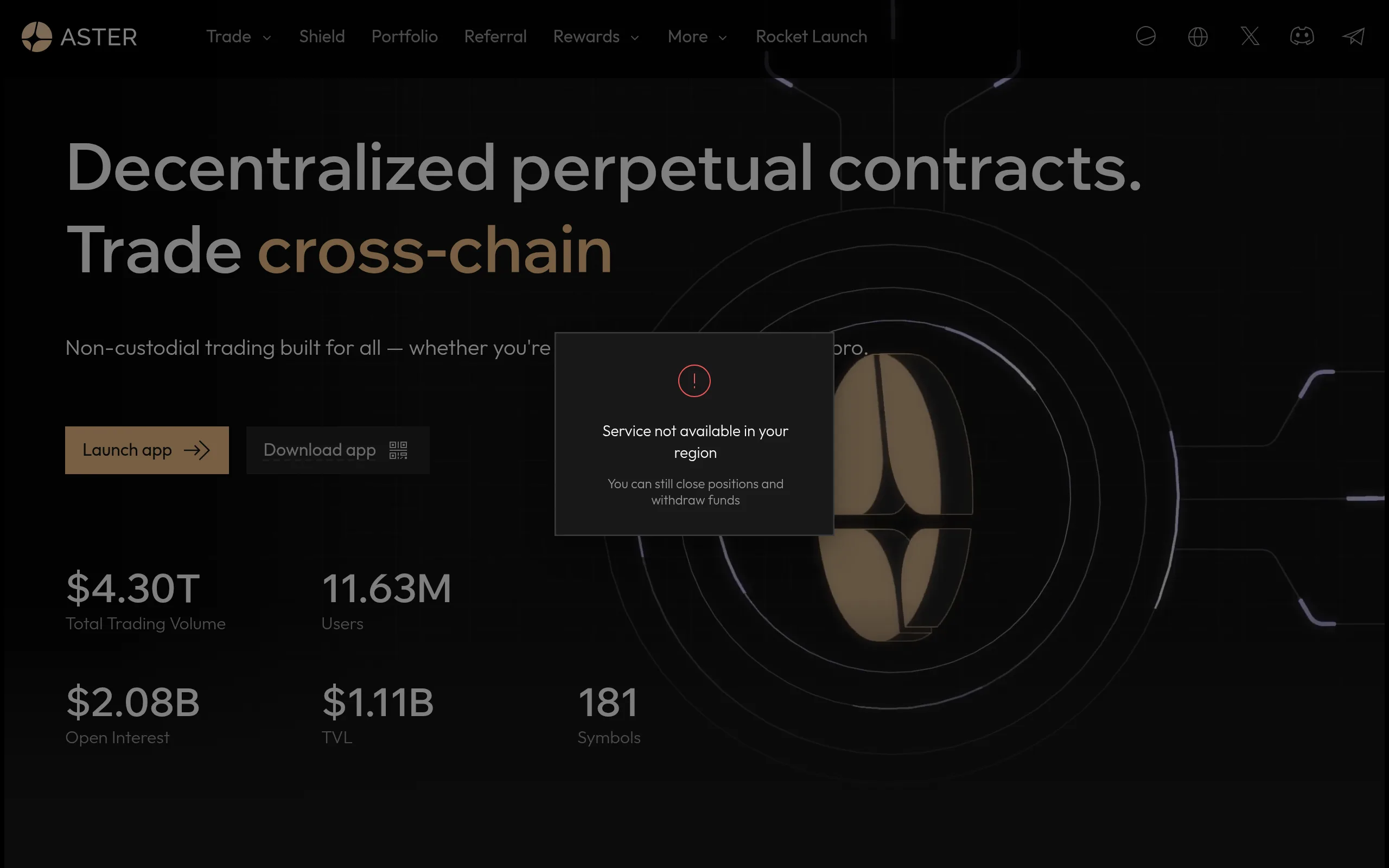 AsterDEX homepage — Decentralized perpetual contracts, trade cross-chain