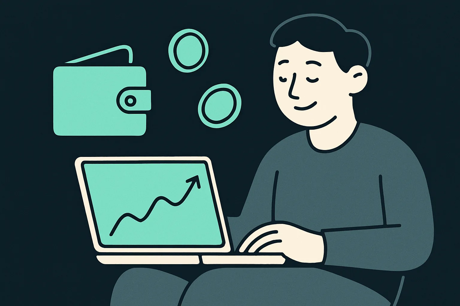 A relaxed beginner trading on a laptop — Hyperliquid made simple
