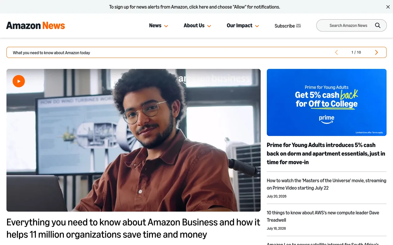 Amazon.com Inc (AMZN) official company website — the underlying asset behind the AMZN HIP-3 perpetual on Hyperliquid