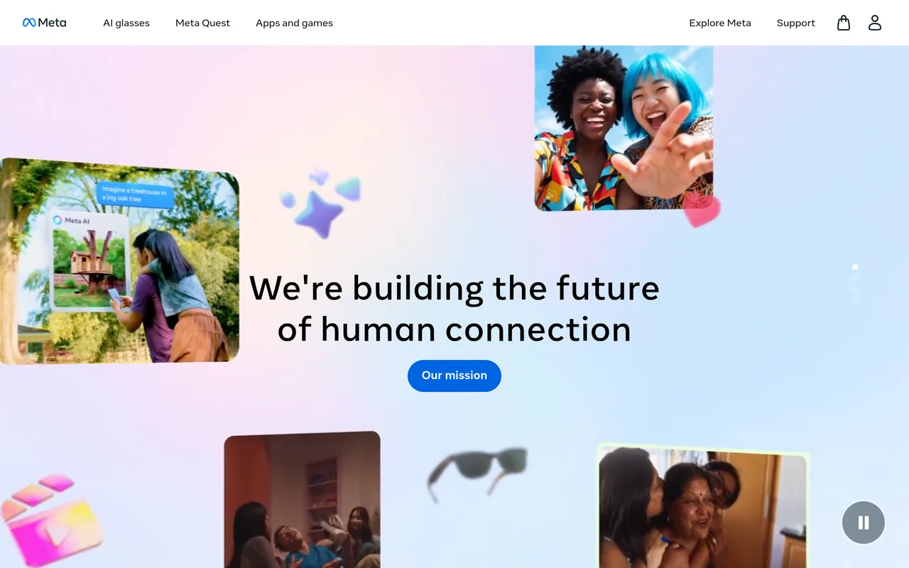 Meta Platforms (META) official company website — the underlying asset behind the META HIP-3 perpetual on Hyperliquid