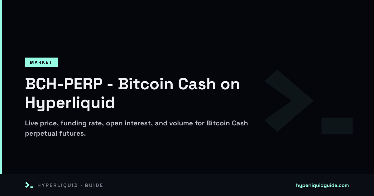 BCH Price & Trading - Bitcoin Cash on Hyperliquid | Hyperliquid Guide