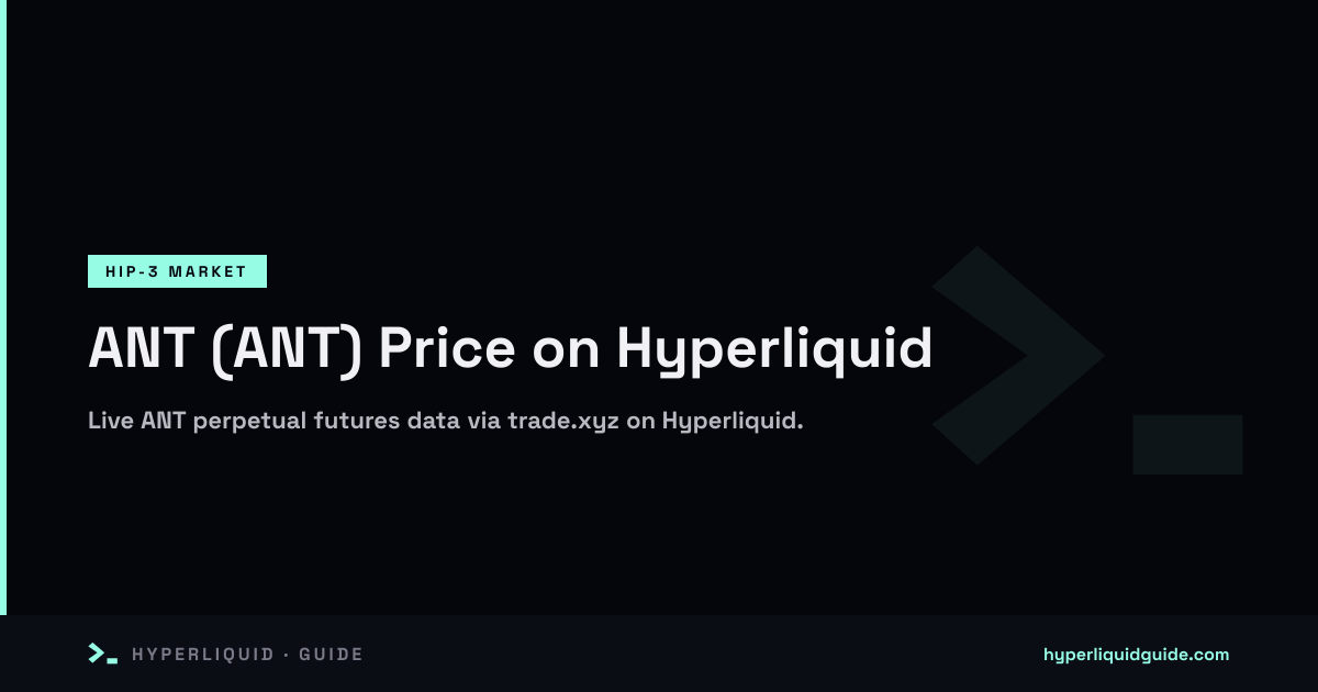 ANT (ANT) Price on Hyperliquid: Live Chart & Perp Specs | Hyperliquid Guide